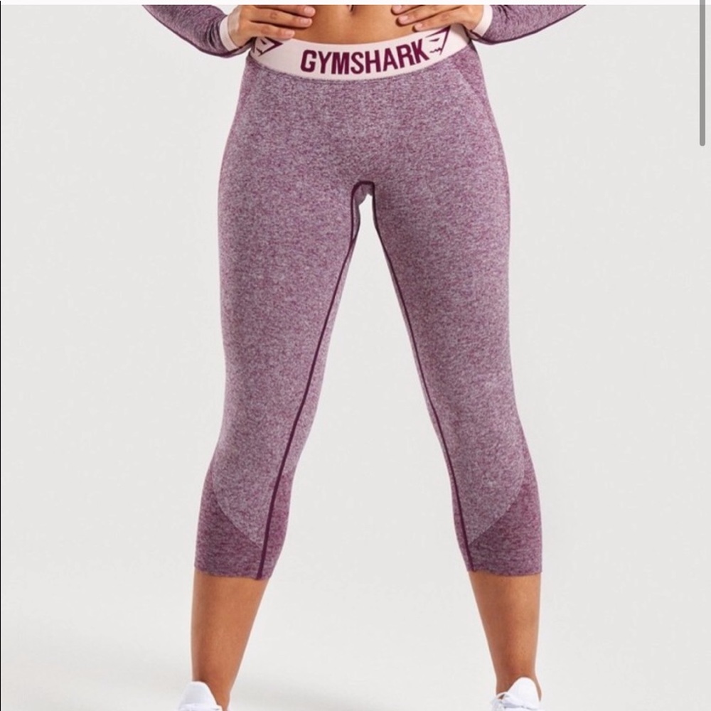 Gymshark flex cropped leggings - Dark Ruby Marl